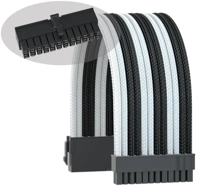 Main image of FormulaMod Power Supply Sleeved 18AWG ATX 24P Customized Extension Cable With Combs