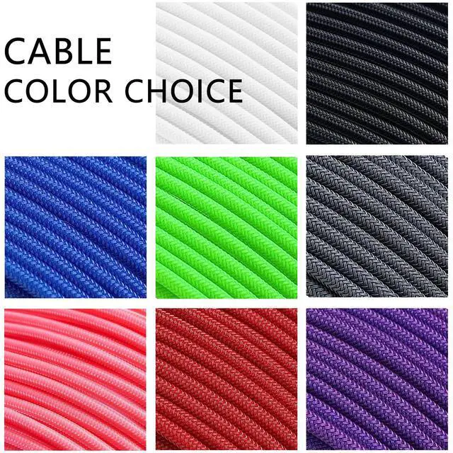 Alt view image 2 of 7 - FormulaMod Power Supply Sleeved 18AWG ATX 24P Customized Extension Cable With Combs