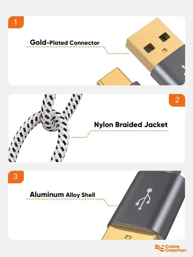 Alt view image 6 of 7 - USB Type C Cable 3FT, USB 2.0 A to C Cable Fast Charging Cable 3A 480Mbps Data, USB to USB C Cord Compatible with MacBook Air Chromebook Pixel Galaxy S22 Ultra S21 S10, Gray