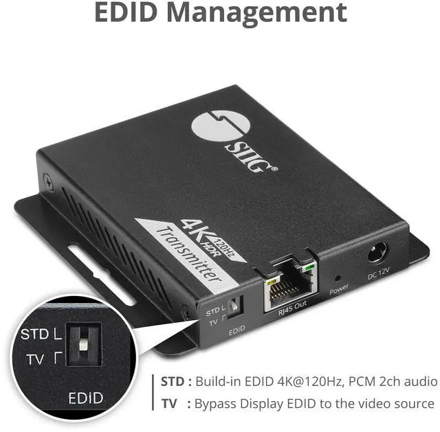 Alt view image 16 of 20 - SIIG HDMI Extender w/ IR up to 132ft 40M EDID Nearly zero latency CEH27L11S1