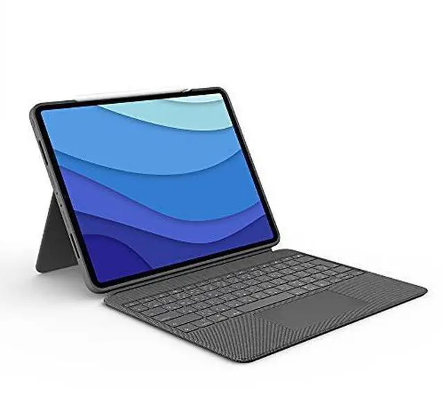 Alt view image 11 of 20 - Logitech Combo Touch Keyboard/Cover Case for 12.9" Apple iPad Pro 5th Gen Gray