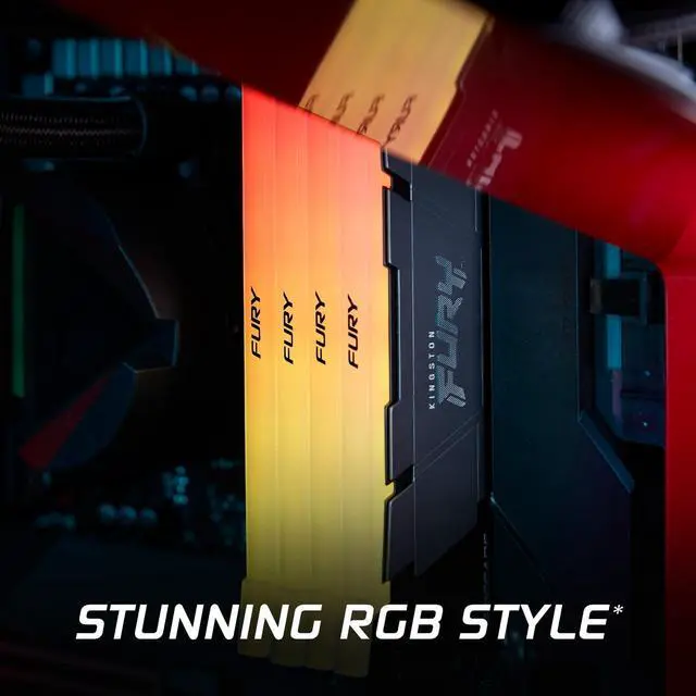 Alt view image 2 of 7 - Kingston FURY Renegade RGB 32GB 3200MT/s DDR4 CL16 Desktop Memory Single Module | Intel XMP | AMD Ryzen | Infrared Syncing | KF432C16RB2A/32