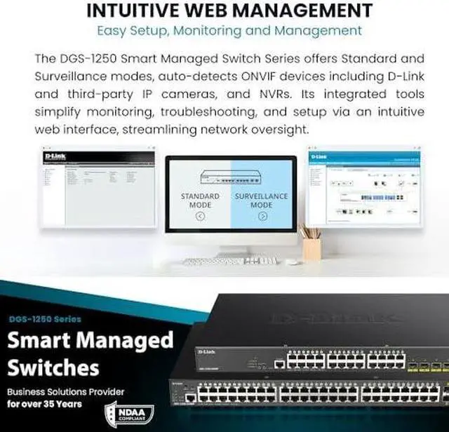 Alt view image 14 of 15 - D-Link 52-Port 10-Gigabit Smart Managed Switch DGS125052X6KV