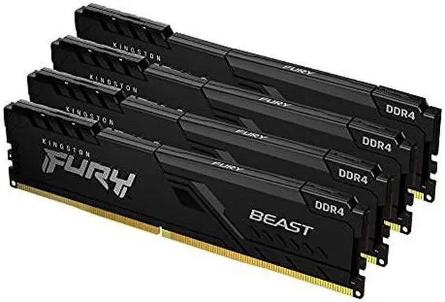 Alt view image 13 of 13 - Kingston FURY Beast 32GB (4 x 8GB) DDR4 3200MHz Quad Memory Kit KF432C16BBK4/32