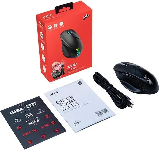 Alt view image 20 of 20 - XPG ALPHA Wireless Gaming Mouse - Black w/ RGB + Omron Switches | 60 Hour Battery Life - USB-C Connection | 6 Programmable Buttons :Exokeleton Design | PAW 3335 Sensor - 400-16000 DPI