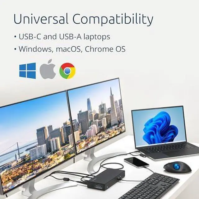 Alt view image 10 of 16 - Kensington SD4782P EQ Docking Station - Up to 100W Power Delivery - Delivers power to laptop, docking station, and connected accessories. Supports up to 100W for USB-C® Alt Mode laptops. USB-A