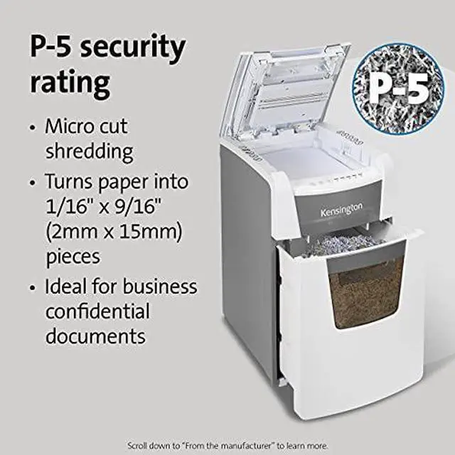 Alt view image 14 of 17 - Kensington OfficeAssist Auto Feed Shredder A1500-HS Anti-Jam Micro Cut - Continuous Shredder - Micro Cut - 6 Per Pass - for shredding Paper, Staples, Paper Clip, Credit Card, CD, DVD - 0.079" x 0