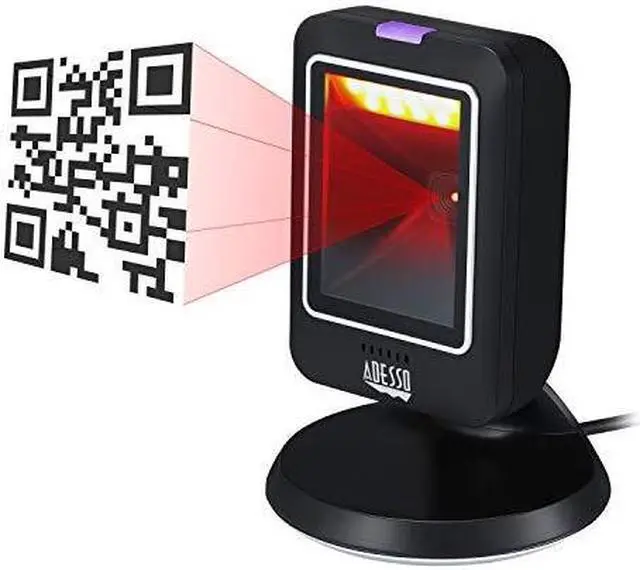 Alt view image 11 of 14 - Adesso 2D Omnidirectional USB Desktop Hand-Free CMOS Barcode Scanner 30 FPS