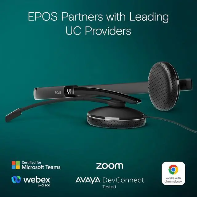 Alt view image 18 of 20 - EPOS / Sennheiser Adapt 165T Binaural On-Ear Wired 3.5mm Jack Headset