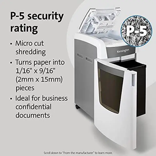 Alt view image 6 of 10 - Kensington OfficeAssist Auto Feed Shredder A6000-HS Anti-Jam Micro Cut - Continuous Shredder - Micro Cut - 10 Per Pass - for shredding Paper, Staples, Paper Clip, Credit Card, Junk Mail, Glossy ...