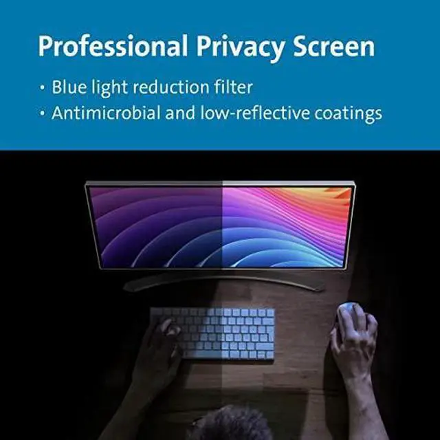 Alt view image 7 of 8 - Kensington FP340UW-DE Privacy Screen for Dell 34" P3424WE Curved Monitor - For 34" Widescreen LCD Monitor - 21:9 - Glare Resistant, Fingerprint Resistant, Odor Resistant, Stain Resistant, Sc