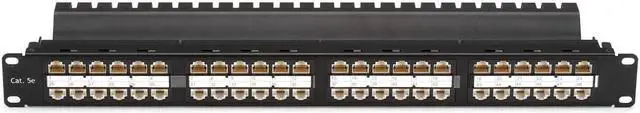 Alt view image 9 of 9 - Black Box SpaceGAIN CAT5e High-Density Feed-Through Patch Panel, Unshielded, 48-Port, 1U