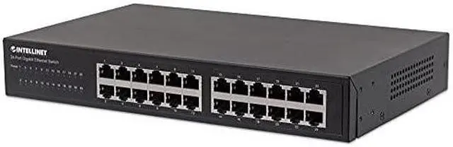 Alt view image 10 of 15 - Intellinet 24-Port Gigabit Ethernet Switch, 24 x 10/100/1000 Mbps RJ45 Ports, IEEE 802.3az Energy Efficient Ethernet, Desktop, 19" Rackmount
