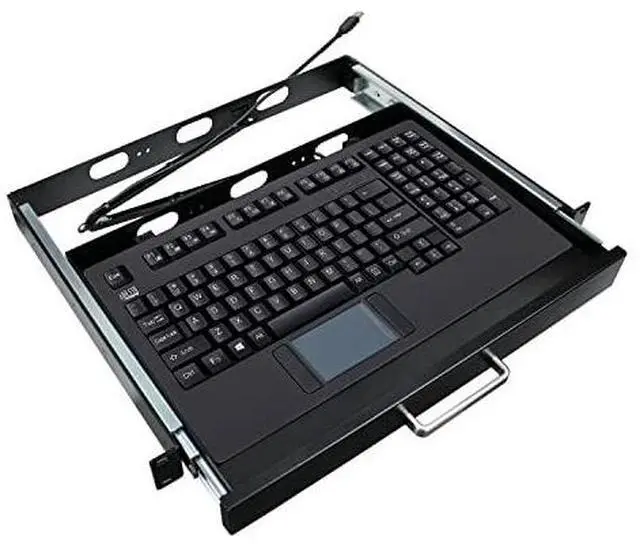 Alt view image 10 of 17 - ADESSO AKB-425UB-MRP Black 12 Function Keys USB Wired EasyTouchTouchpad Keyboard With Rackmount