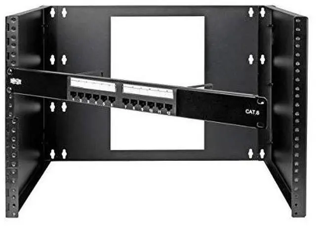 Alt view image 14 of 20 - Tripp Lite 8U Wall-Mount Bracket for Small Switches, Patch Panels Hinged - Black