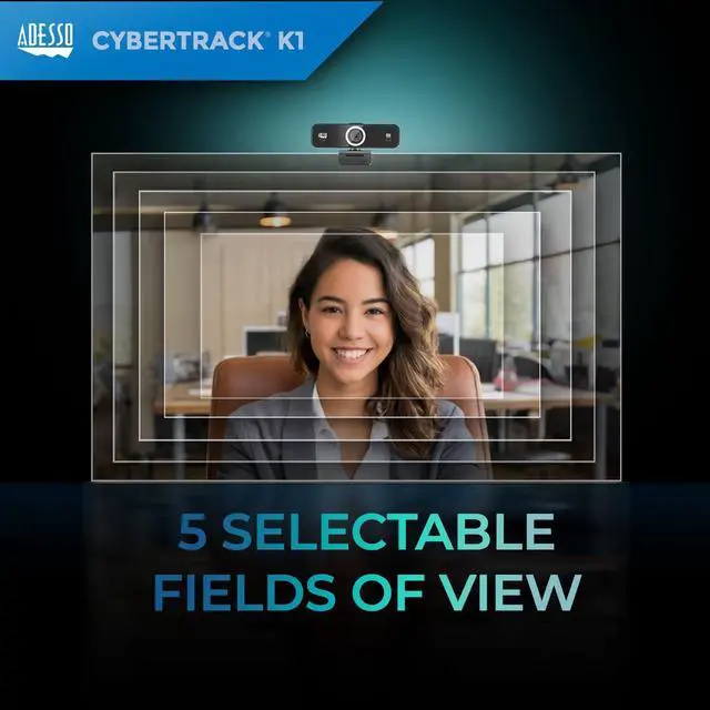 Alt view image 19 of 20 - Adesso CyberTrack K1 Webcam - 2.1 Megapixel - 30 fps - USB 2.0 - 1920 x 1080 Video - CMOS Sensor - Fixed Focus - Microphone - Monitor, Notebook, TV - Windows 10