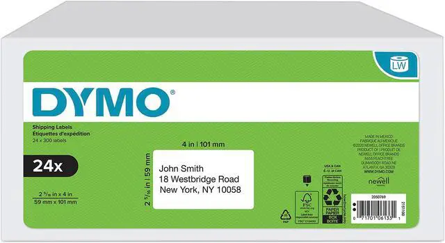Alt view image 12 of 20 - Dymo Labels LabelWriter 4"Wx2-1/4"H 24 RL/PK White 2050769