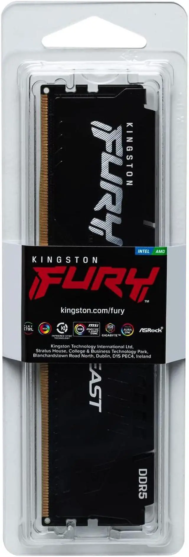 Alt view image 8 of 9 - Kingston Fury Beast 32GB DDR5 5600MHz 288pin DIMM Memory Module KF556C40BB32