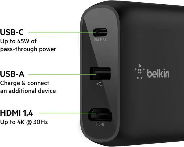 Alt view image 10 of 10 - Belkin Charger 45W Hub Dock AVC010ttBK