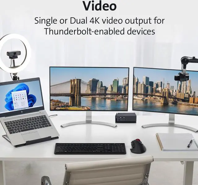 Alt view image 9 of 12 - Kensington SD5560T Thunderbolt 3 and USB-C Dual 4K Hybrid Docking Station