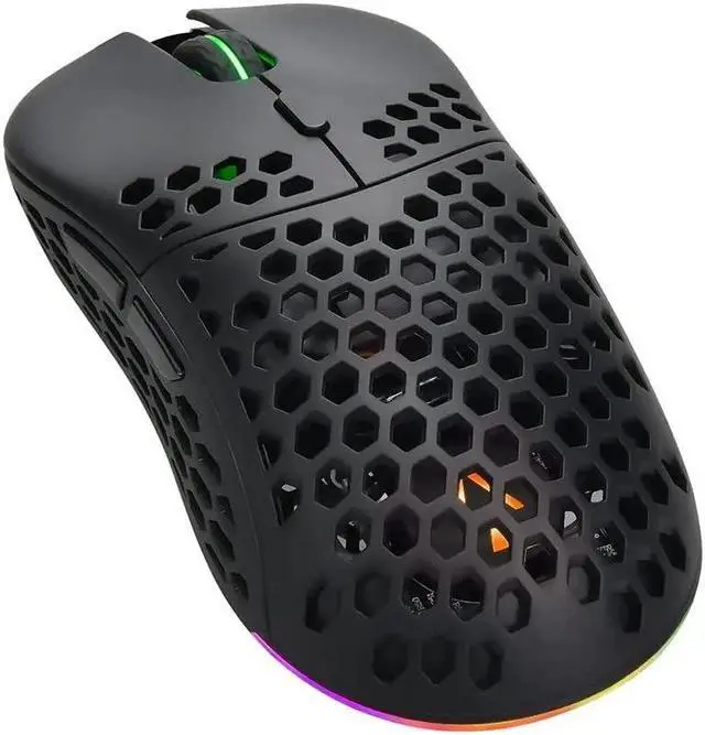 Alt view image 7 of 13 - Monoprice Hyper-K Wireless Ultralight Gaming Mouse , PixArt Optical Sensor and Offers 6 Programmable DPI Settings Ranging from 800 to 16,000 DPI - Dark Matter