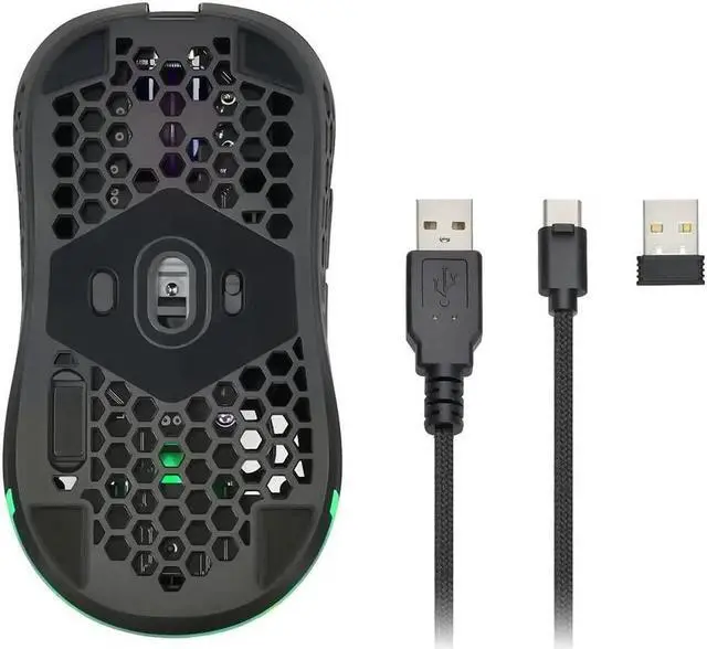 Alt view image 12 of 13 - Monoprice Hyper-K Wireless Ultralight Gaming Mouse , PixArt Optical Sensor and Offers 6 Programmable DPI Settings Ranging from 800 to 16,000 DPI - Dark Matter