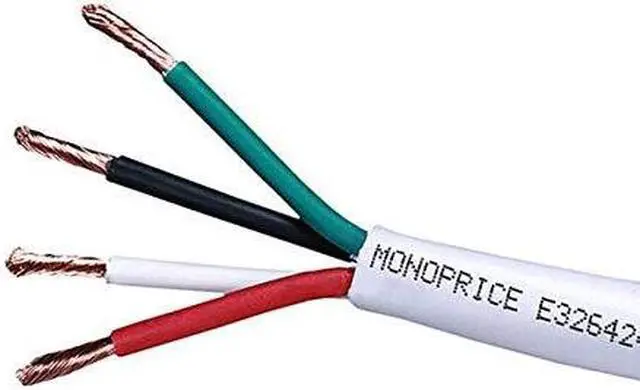 Alt view image 6 of 12 - Monoprice Access Series 16 Gauge AWG CL2 Rated 4 Conductor Speaker Wire / Cable - 250ft Fire Safety In Wall Rated, Jacketed In White PVC Material 99.9% Oxygen-Free Pure Bare Copper