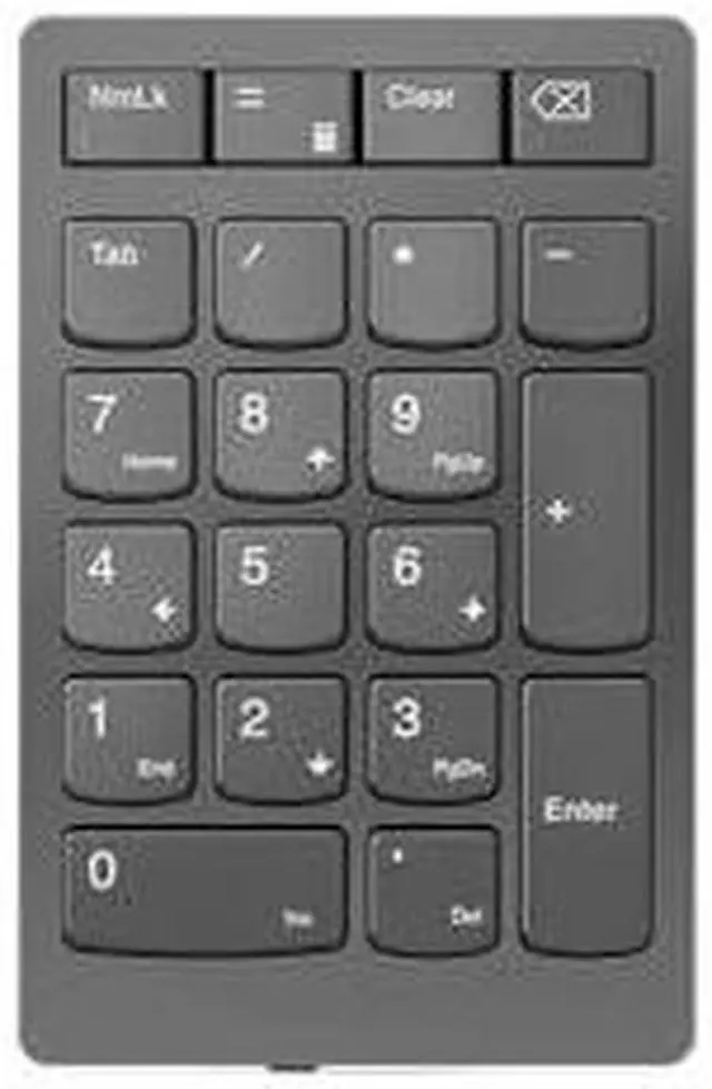 Alt view image 14 of 17 - Lenovo Go Wireless Numeric Keypad 4Y41C33791 Storm grey 21 Normal Keys RF Wireless Keypad