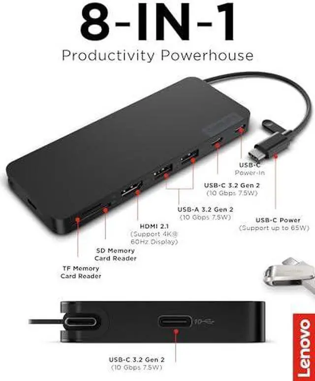 Alt view image 13 of 20 - Lenovo USB-C Slim Travel Dock