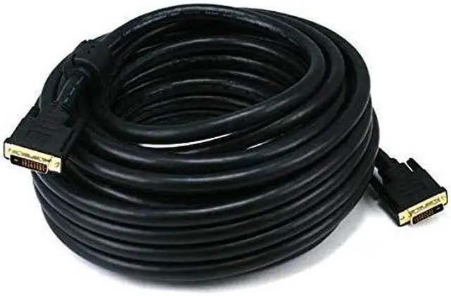 Alt view image 8 of 13 - Monoprice 50ft 24AWG CL2 Dual Link DVI-D Cable - Black