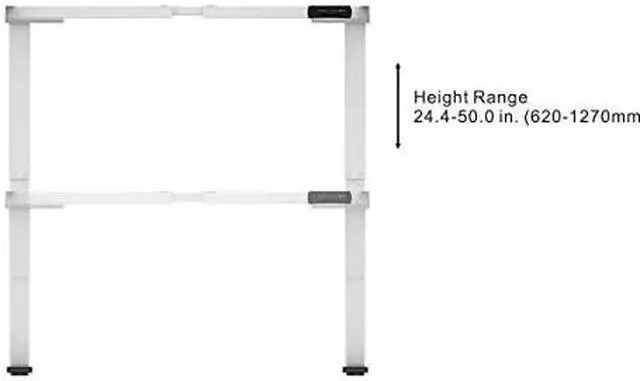 Alt view image 9 of 12 - Monoprice Dual Motor 3-Stage Sit-Stand Desk, v2, White | Ergonomic Work From Home, Office, Workstation Stand up Desk - Workstream Collection