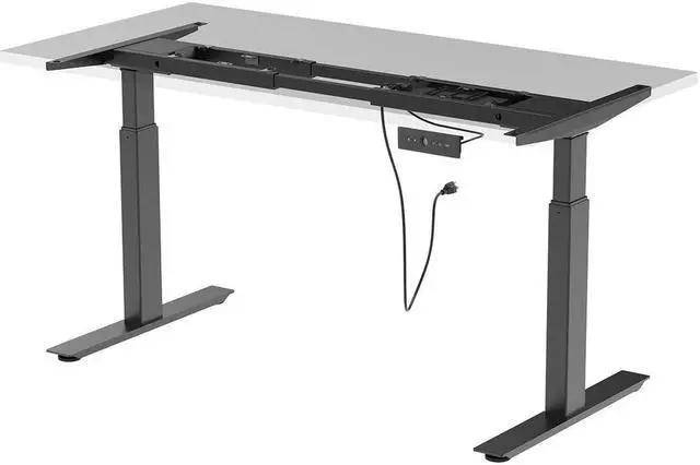 Alt view image 7 of 12 - Monoprice Dual Motor Easy Assembly Folding Sit-Stand Desk Frame, Max 265 lbs Weight Capacity - Workstream Collection