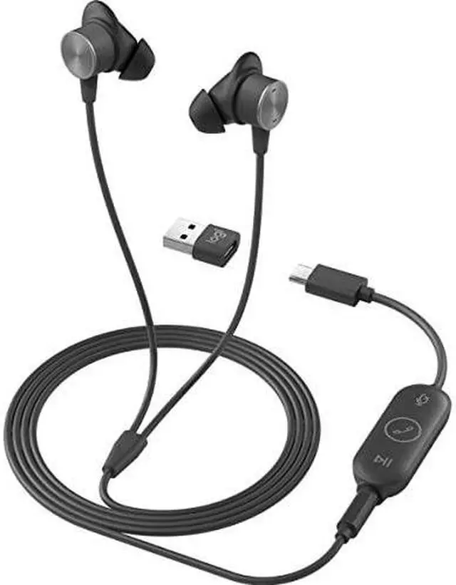 Alt view image 13 of 15 - Logitech Graphite 981-001012 Zone Wired Earbuds - Graphite