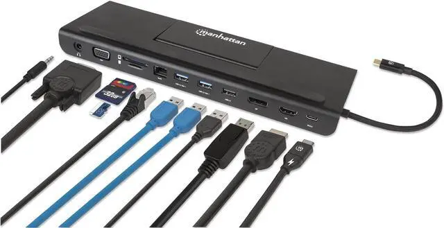 Alt view image 15 of 20 - Manhattan Usb-C 11-In-1 Triple-Monitor Docking Station With Mst