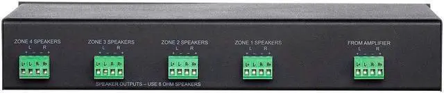 Alt view image 8 of 8 - Monoprice SSVC-4.1 Single Input 4-Channel Speaker Selector With Volume Control, Impedance Protection, Individual Zone On/Off Buttons