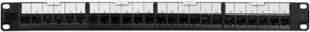 Alt view image 9 of 15 - Monoprice Cat6 1U Patch Panel - 19in, With Loaded Removable Keystone Jacks, 24 Ports Gigabit Ethernet, Dual Type IDC keystones
