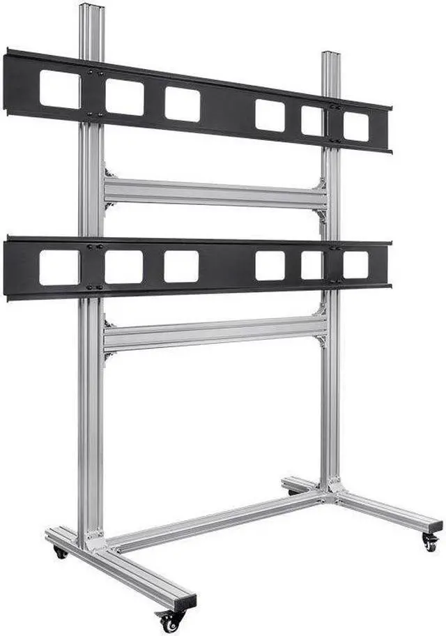 Alt view image 20 of 20 - Monoprice Commercial Series 2x2 Video Wall Mount Bracket System Rolling Display Cart with Micro Adjustment Arms For LED