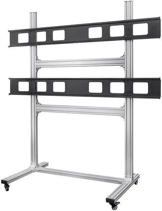 Alt view image 19 of 20 - Monoprice Commercial Series 2x2 Video Wall Mount Bracket System Rolling Display Cart with Micro Adjustment Arms For LED