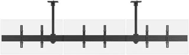 Alt view image 9 of 13 - Monoprice 3x1 Menu Board Ceiling Mount For Displays Between 32in to 65in, Max Weight 66 lbs. ea., VESA Patterns up to 600x400 - Commercial Series