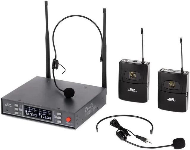 Alt view image 9 of 14 - Monoprice 200-Channel UHF Dual Headset Wireless Microphones System, For Church Services, Business Meetings, or Karaoke Singing - Stage Right Series