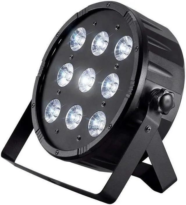 Alt view image 10 of 15 - Monoprice Flat PAR Stage Light RGBW | 10 watt, x 9 LED, 8-channel DMX, Strobe follow mode - Stage Right Series