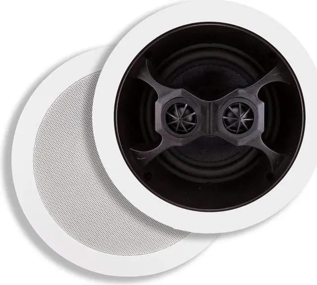 Alt view image 9 of 15 - Monoprice 100W 6.5" 3 Way Glass Composite Stereo In-Ceiling Speaker White 104619