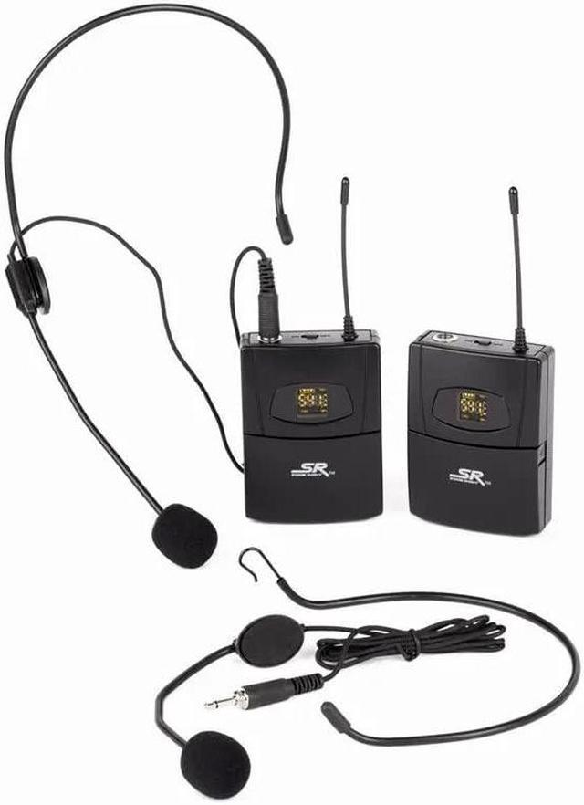 Alt view image 12 of 14 - Monoprice 200-Channel UHF Dual Headset Wireless Microphones System, For Church Services, Business Meetings, or Karaoke Singing - Stage Right Series