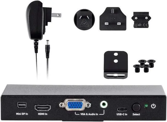 Alt view image 19 of 20 - Monoprice Blackbird 4K@60Hz Multi Video Input HDMI Converter, Mini DisplayPort, HDMI, VGA With 3.5mm Analog Audio, and USB Type-C Audio/Video Inputs