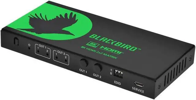 Alt view image 7 of 12 - Monoprice Blackbird 2x2 HDMI Matrix With Audio Extraction, HDMI 2.1, HDCP 2.3, Connect Two 8K60 Sources to Two 8K60 Monitors and Send Content From Either Source To Either Or Both Monitors