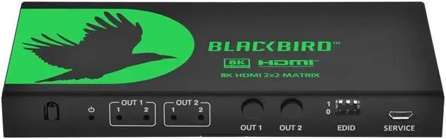 Alt view image 8 of 12 - Monoprice Blackbird 2x2 HDMI Matrix With Audio Extraction, HDMI 2.1, HDCP 2.3, Connect Two 8K60 Sources to Two 8K60 Monitors and Send Content From Either Source To Either Or Both Monitors