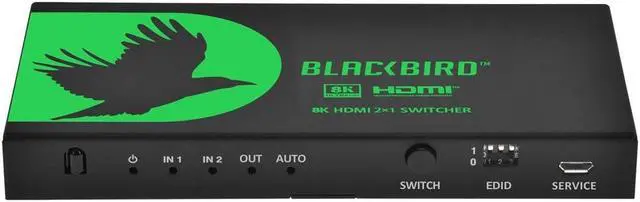 Alt view image 8 of 12 - Monoprice Blackbird Prosumer Class 8K60 2x1 HDMI Switch With Audio Extraction, HDMI 2.1, HDCP 2.3, 40Gbps, EDID, IR Remote Control, HDR 10+, HDTV, Xbox, PS5, PS4, PS3, Fire Stick, Roku