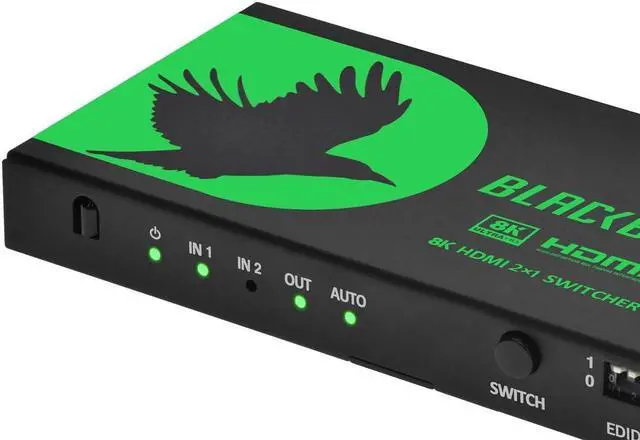 Alt view image 9 of 12 - Monoprice Blackbird Prosumer Class 8K60 2x1 HDMI Switch With Audio Extraction, HDMI 2.1, HDCP 2.3, 40Gbps, EDID, IR Remote Control, HDR 10+, HDTV, Xbox, PS5, PS4, PS3, Fire Stick, Roku