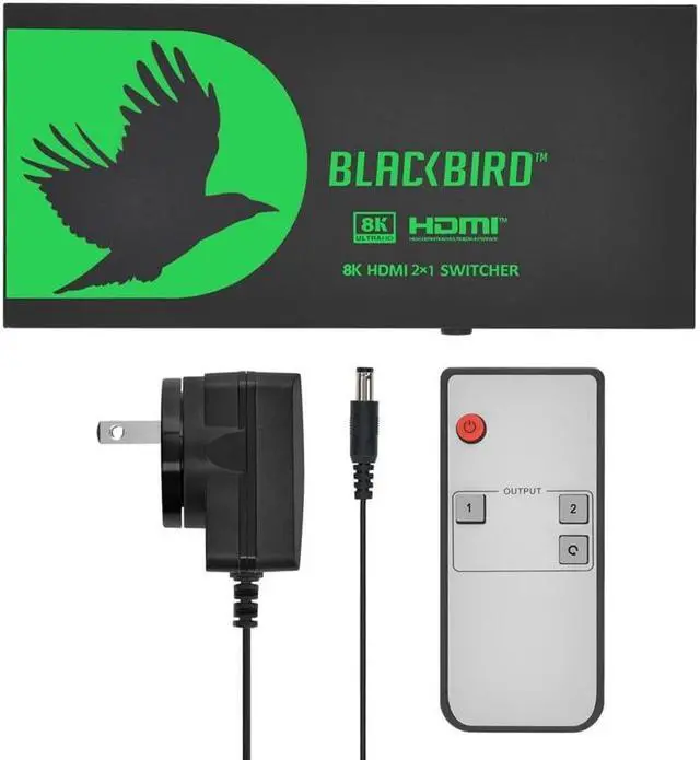 Alt view image 12 of 12 - Monoprice Blackbird Prosumer Class 8K60 2x1 HDMI Switch With Audio Extraction, HDMI 2.1, HDCP 2.3, 40Gbps, EDID, IR Remote Control, HDR 10+, HDTV, Xbox, PS5, PS4, PS3, Fire Stick, Roku