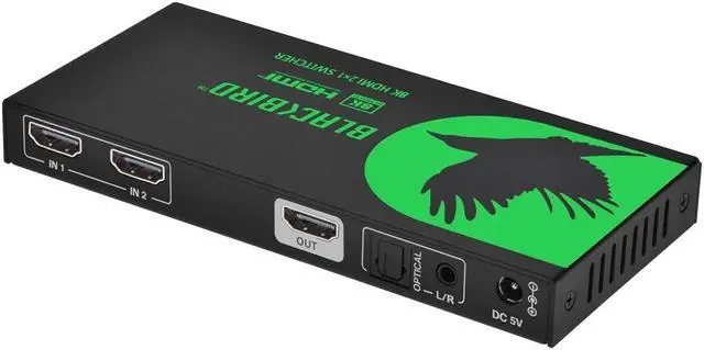 Alt view image 10 of 12 - Monoprice Blackbird Prosumer Class 8K60 2x1 HDMI Switch With Audio Extraction, HDMI 2.1, HDCP 2.3, 40Gbps, EDID, IR Remote Control, HDR 10+, HDTV, Xbox, PS5, PS4, PS3, Fire Stick, Roku